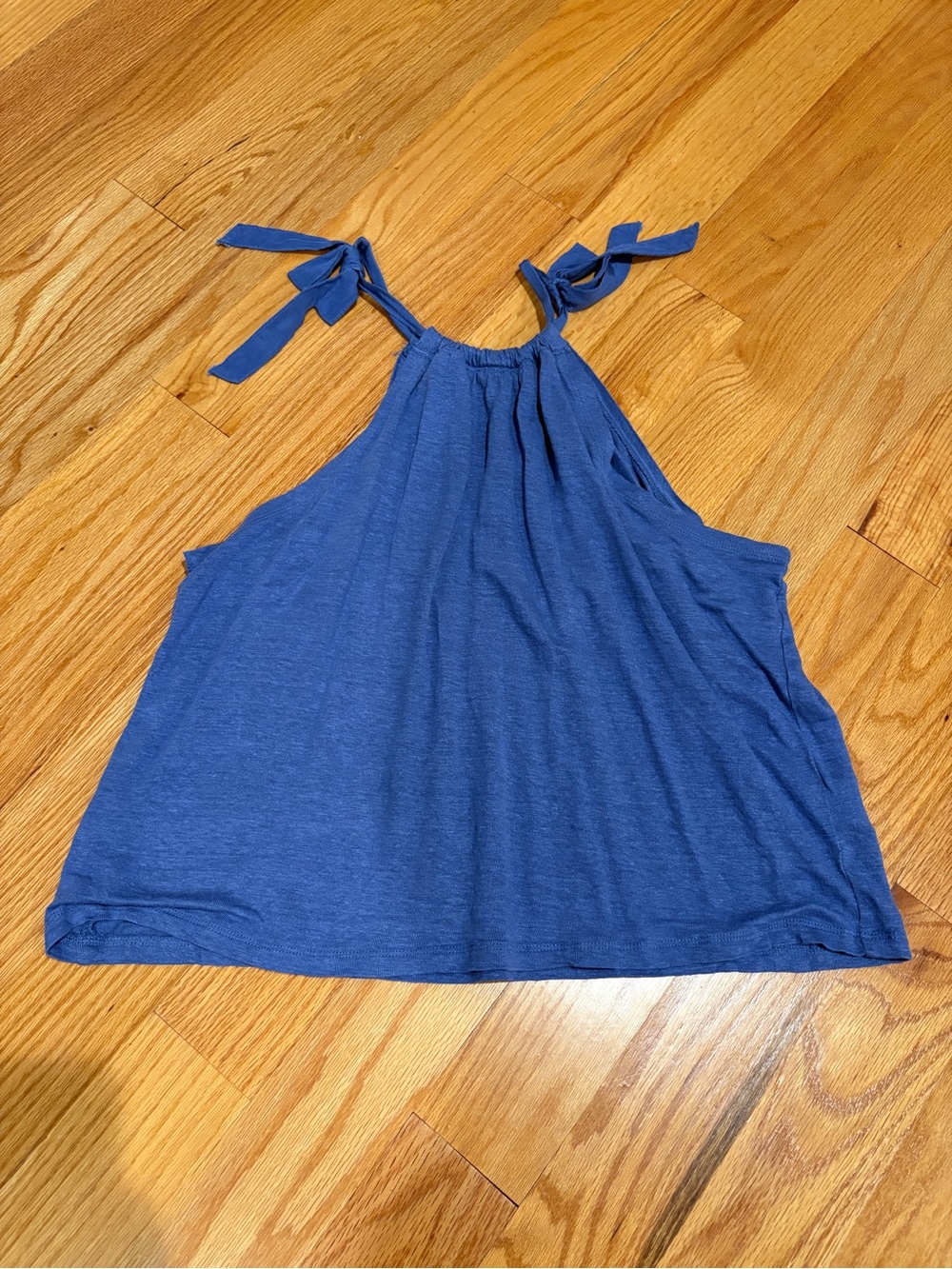 J. Crew Blue Tie-Shoulder Halter Tank